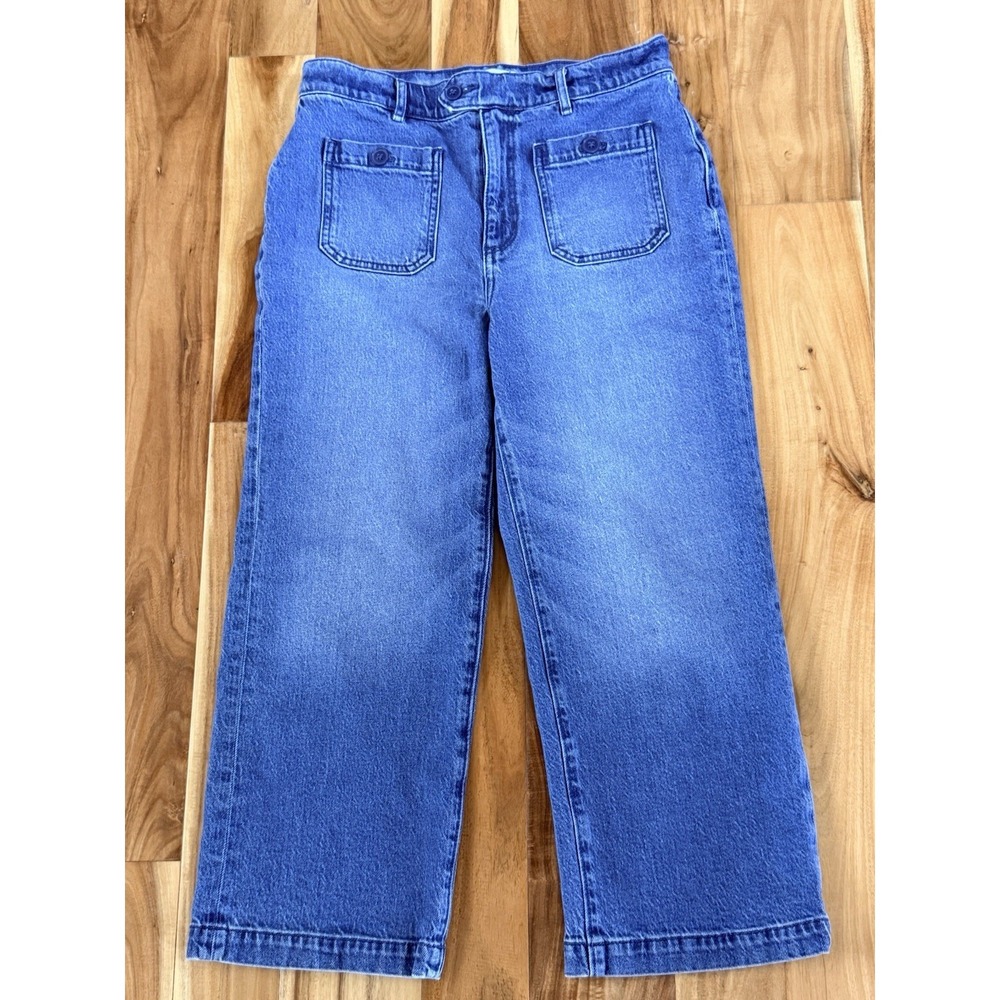 LOFT High Rise Wide Leg Jeans Blue Denim 8